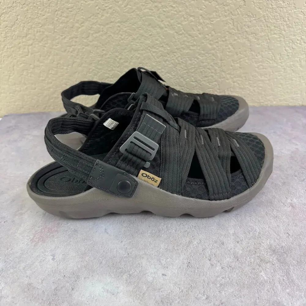 Oboz Whakata Trail Mens Size 12 US Black Gray Slip On Sandals Slingback Slides